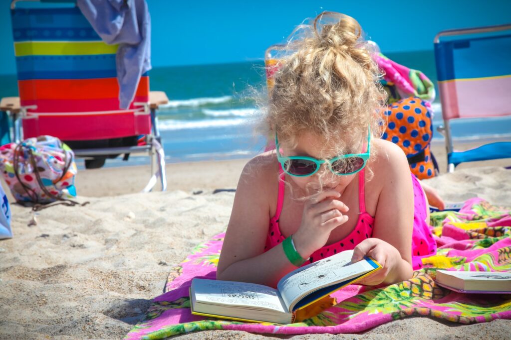 summertime reading on the beach